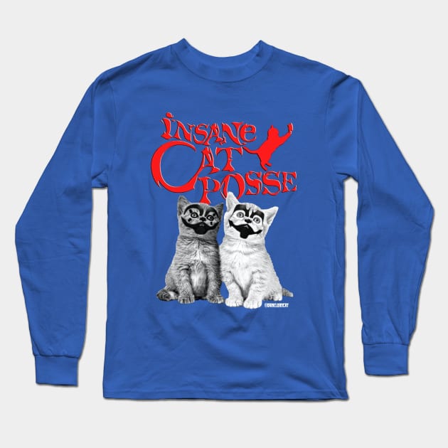 Insane cat pose Long Sleeve T-Shirt by darklordpug
